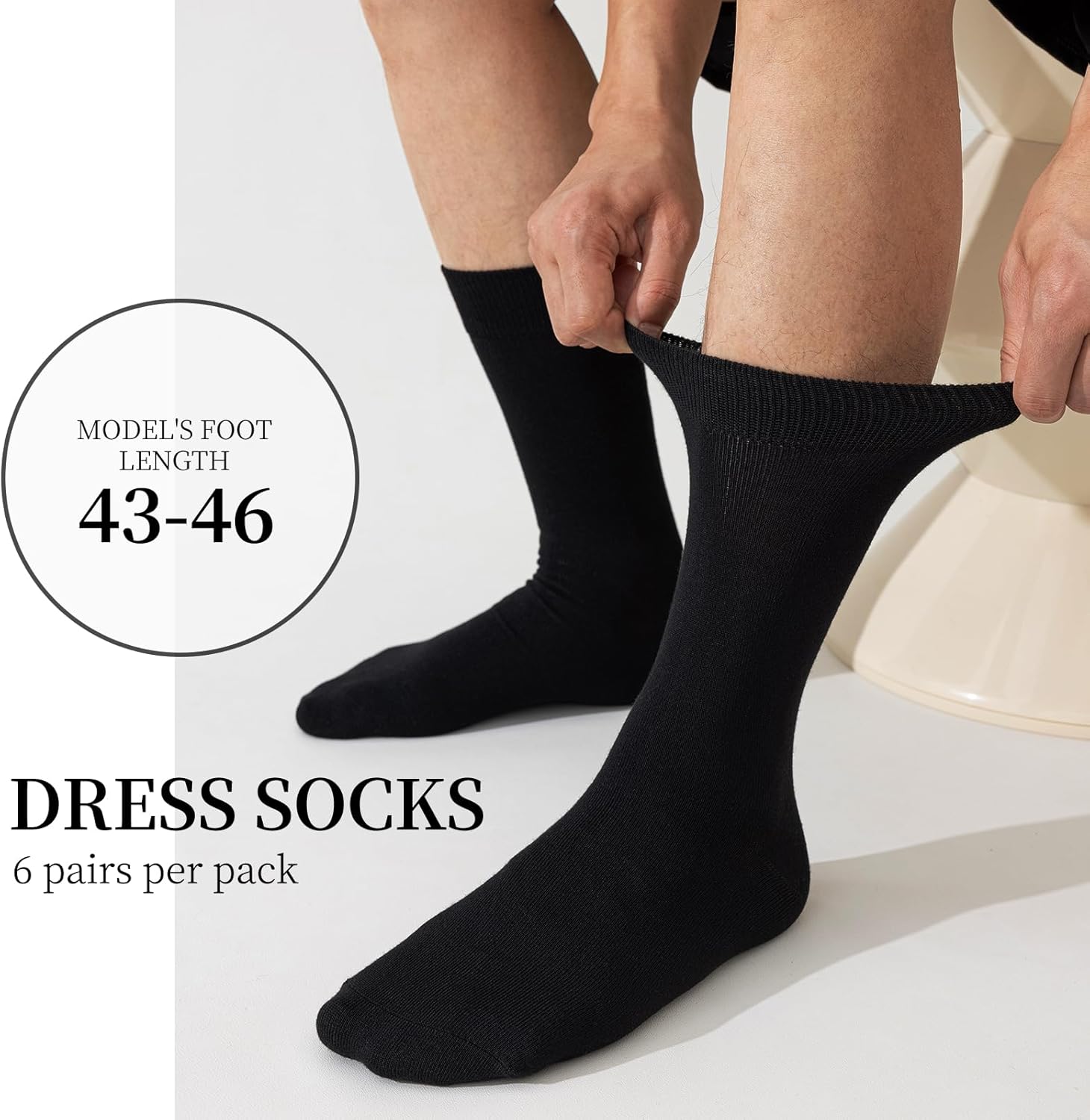 Mens Dress Socks, 6 Pairs Soft Breathable Bamboo Rayon, Classic Mid Calf Socks for Men with Box,Valentines Day - Image 2