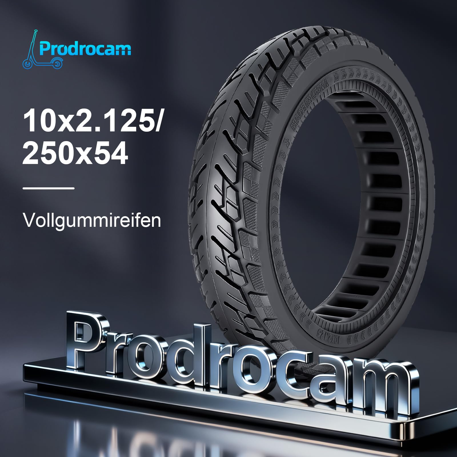 250 x 54 Vollreifen für Xiaomi 4 Pro/Lite Elektroroller, 10 x 2,125 Vollgummireifen für Ninebot F20 F25 F30 F40 Scooter, 10 Zoll Solide Reifen Roller Ersatzreifen (Schwarz-2 Stück)