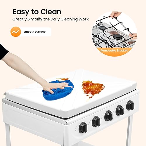 Miniatura 4 de Quemador de gas natural, estufa de gas 5 quemadores, estufa de campamento de encendido manual para cocinar al aire libre (sin manguera)