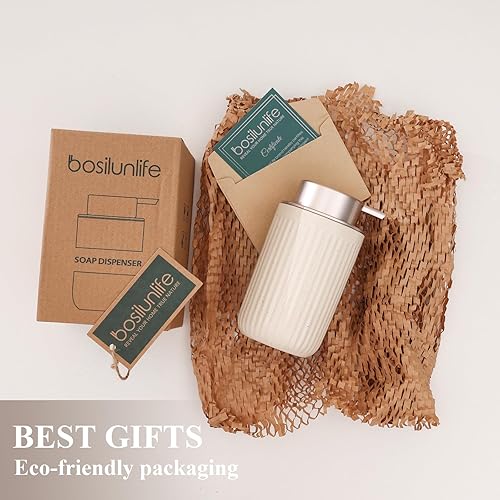 Miniatura 6 de BosilunLife Dispensador de jabón de manos para platos, dispensador de jabón con bomba líquida para baño, Decro Aprcot, dispensador de platos de