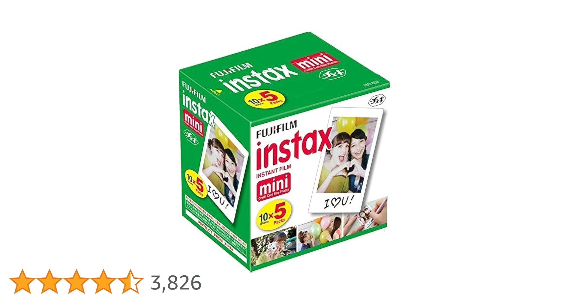 Amazon | Fujifilm Instax Miniインスタントフィルム 10枚×5