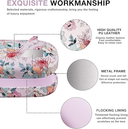 Miniatura 37 de molshine Estuche rígido de cuero para lentes de sol, funda clásica para gafas grandes para mujeres y hombres,Gafas de sol