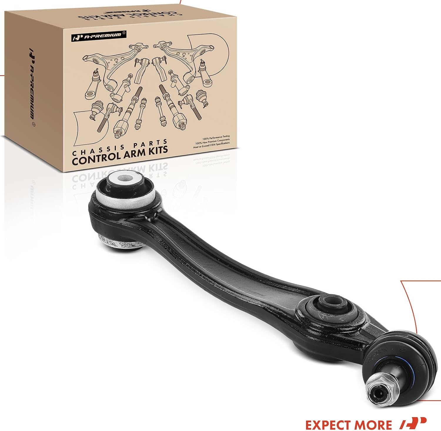 A-Premium Front Left Rearward Lower Control Arm, with Ball Joint & Bushing, Compatible with BMW X5 2014-2018, X6 2015-2019