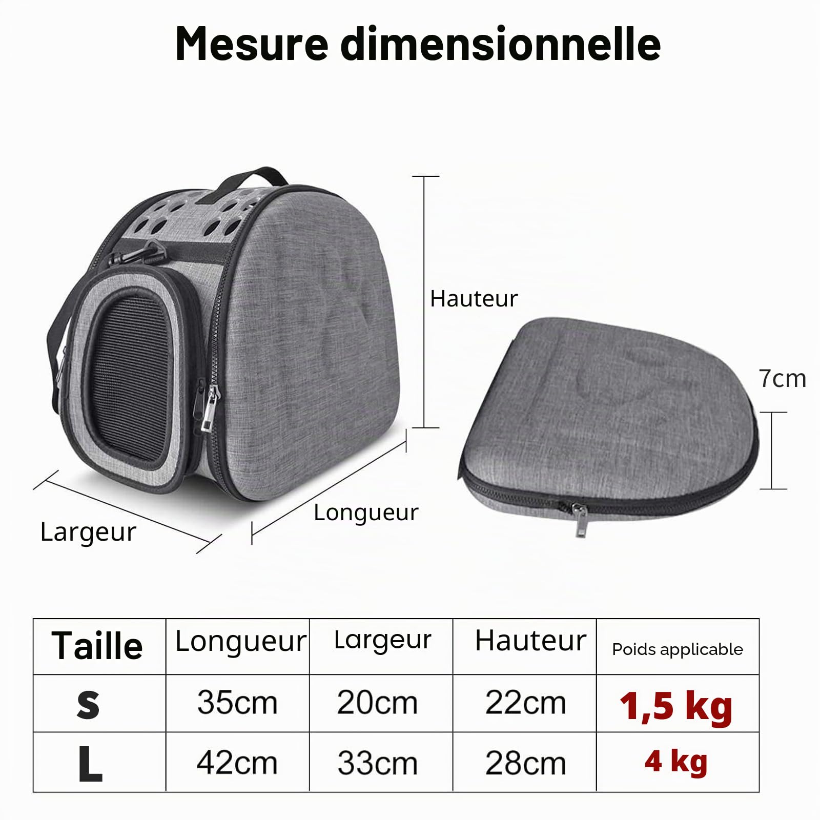 Sac de Transport pour Chat Cage Sac de Lapin Caisse Voyage pour Chat Chien Petit Transporteur de Chat Caisse de Transport pour Petits Animaux Respirable Démontable Lavable Pliable