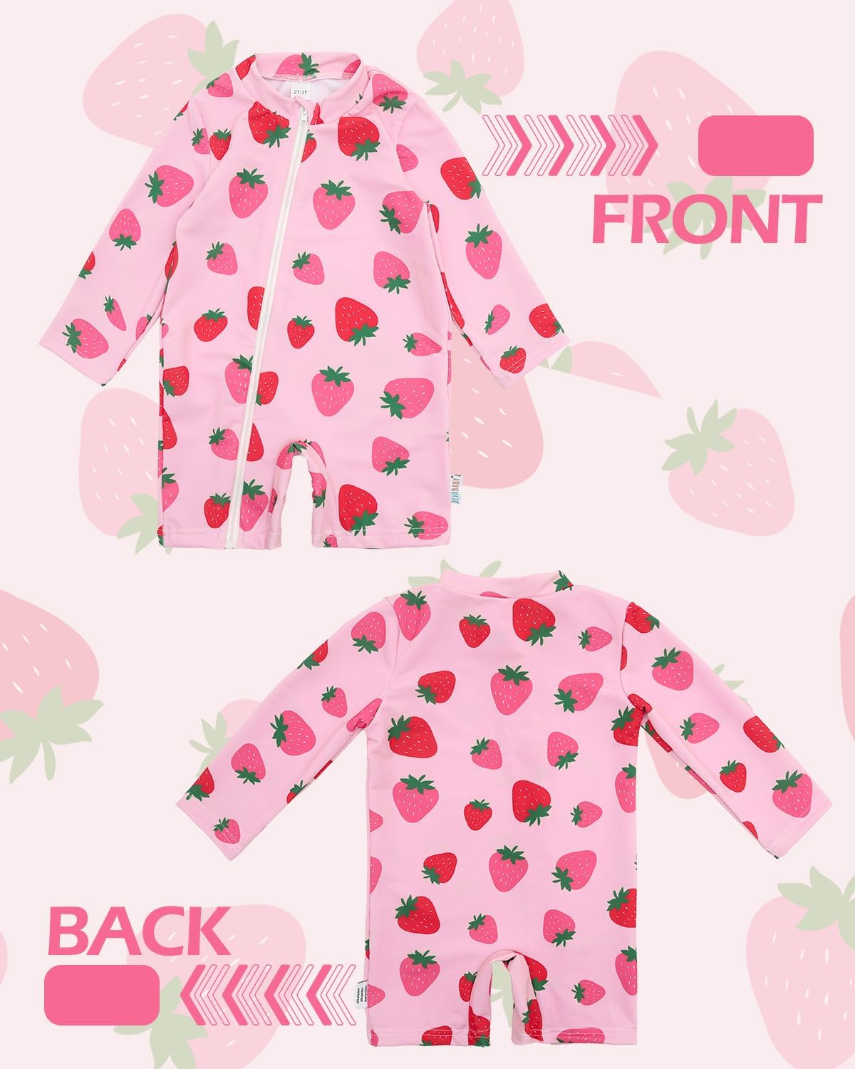ALVA Baby Boy's/Girls' One Piece Swimsuit,Toddler Infant Zipper Rash Guard, Long Sleeve UPF 50+ Sun Protection Bathing Suit
