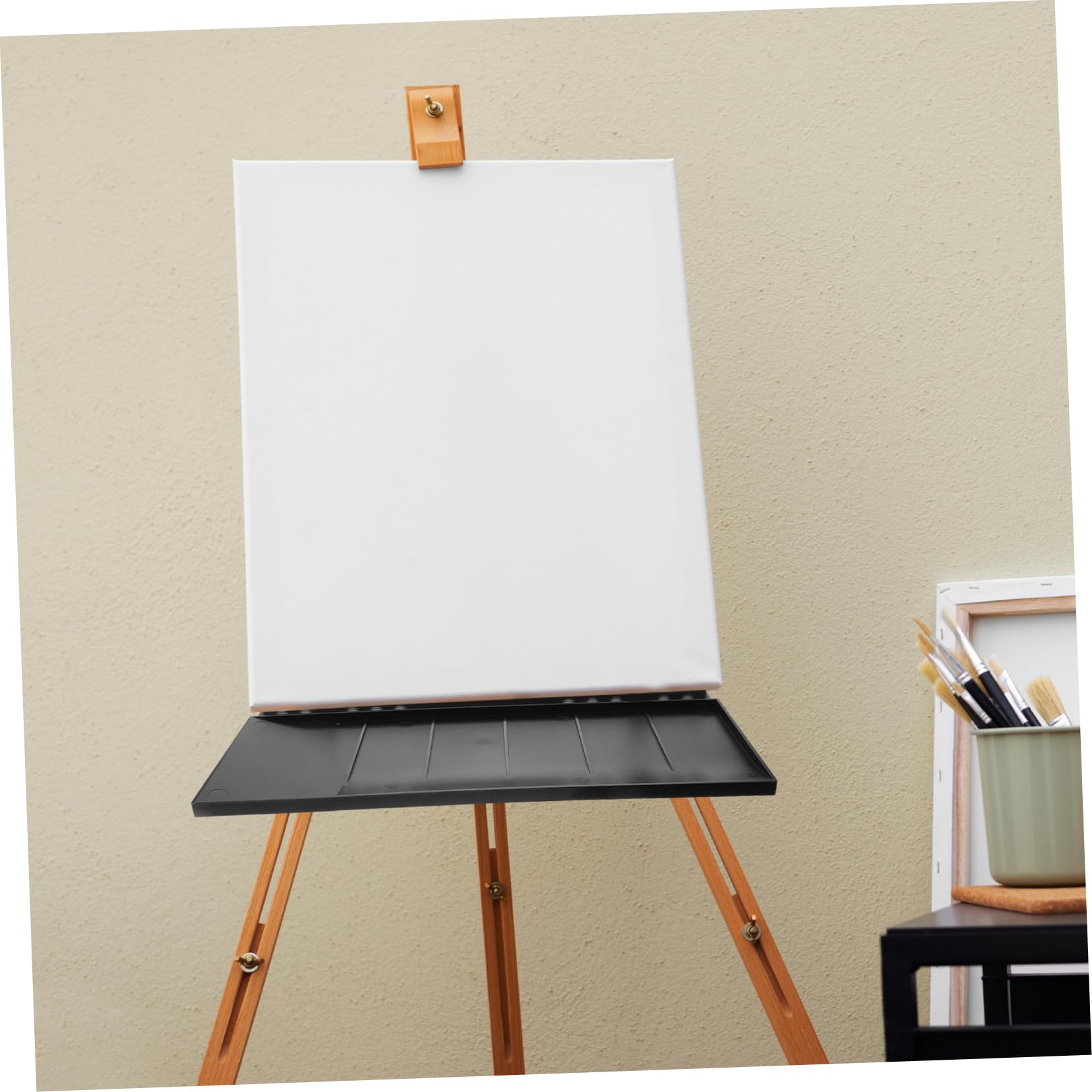 Plateau de Remplacement Noir en Plastique pour Chevalet, Amovible et Antidérapant, Accessoire pour Artistes et Peinture en Atelier