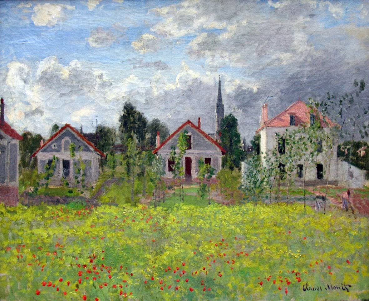 Lienzo de Casas en Argenteuil de Claude Monet para decorar su oficina elegante 5