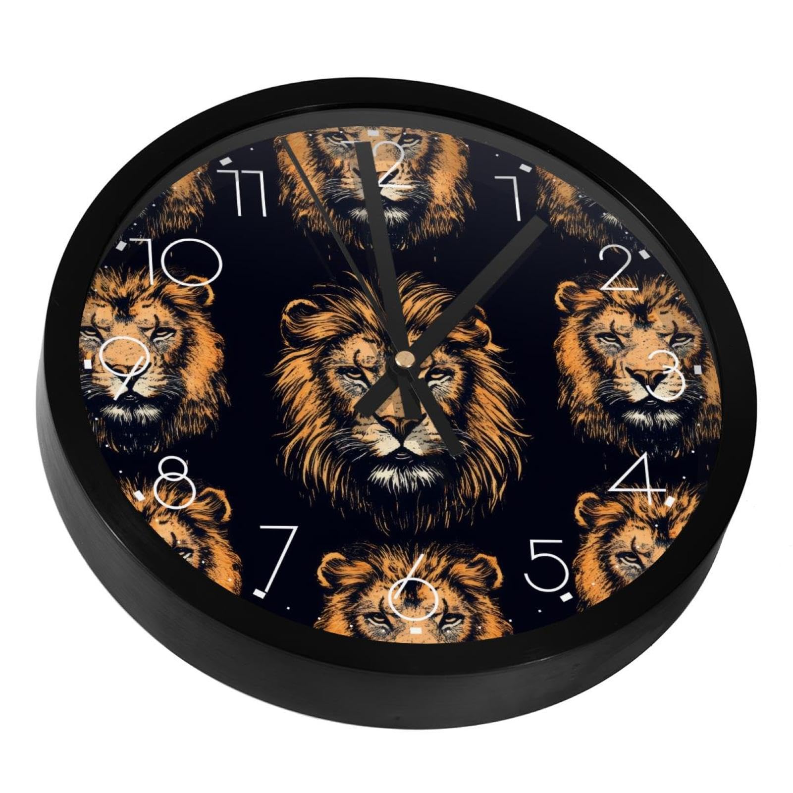 Horloge murale silencieuse Lions contre les bruits de tic-tac