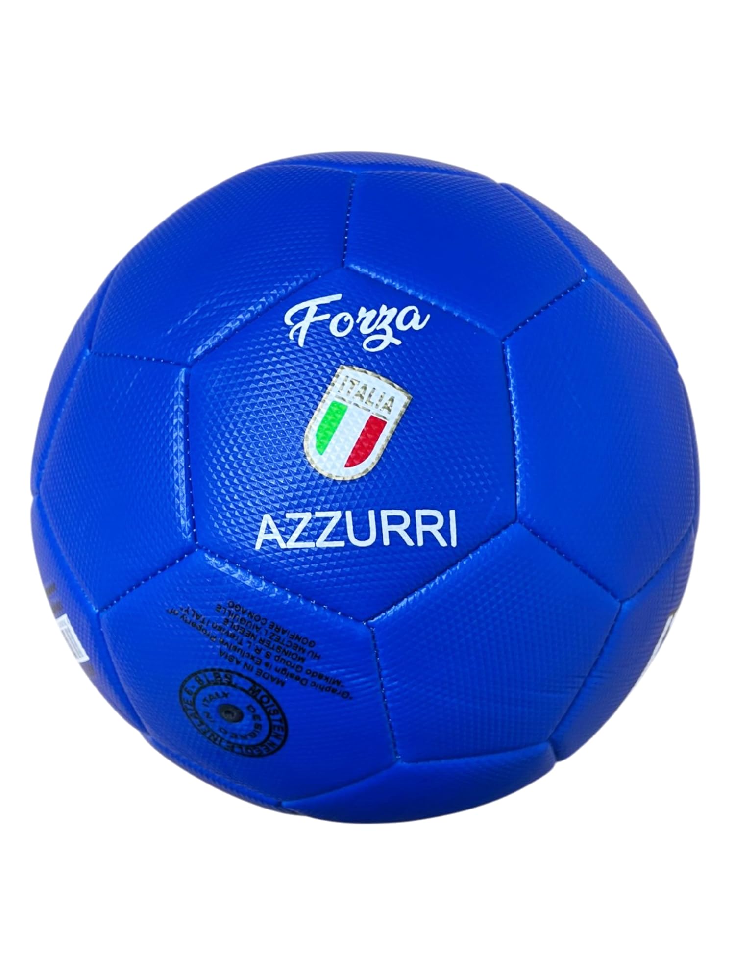 Pallone da Calcio Modello Italia. Blu. Palla Realizzata in HF PVC. Adulti Ragazzi e Bambini (Misura 5 - Grande)