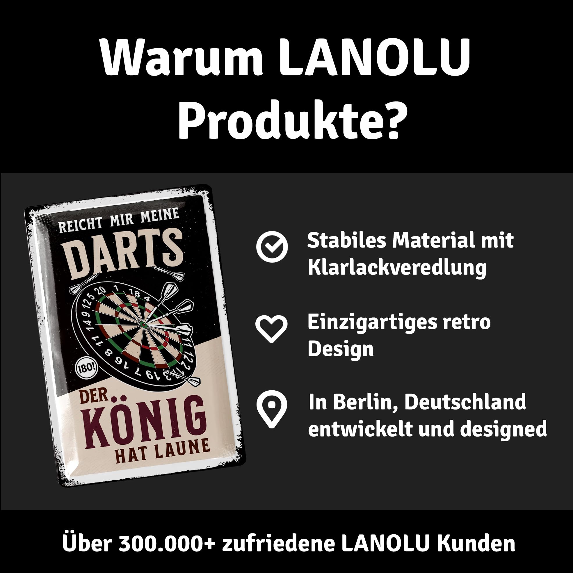 Retro Blechschild DART Regeln - Vintage Deko Für Bar & Partykeller