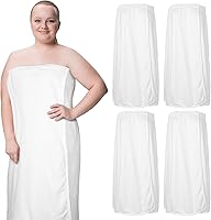 Tigeen 4-Pack Waffle Towel Wraps for Women - Secure Adjustable Spa Robe, Lightweight Breathable Bath Shower Wraps