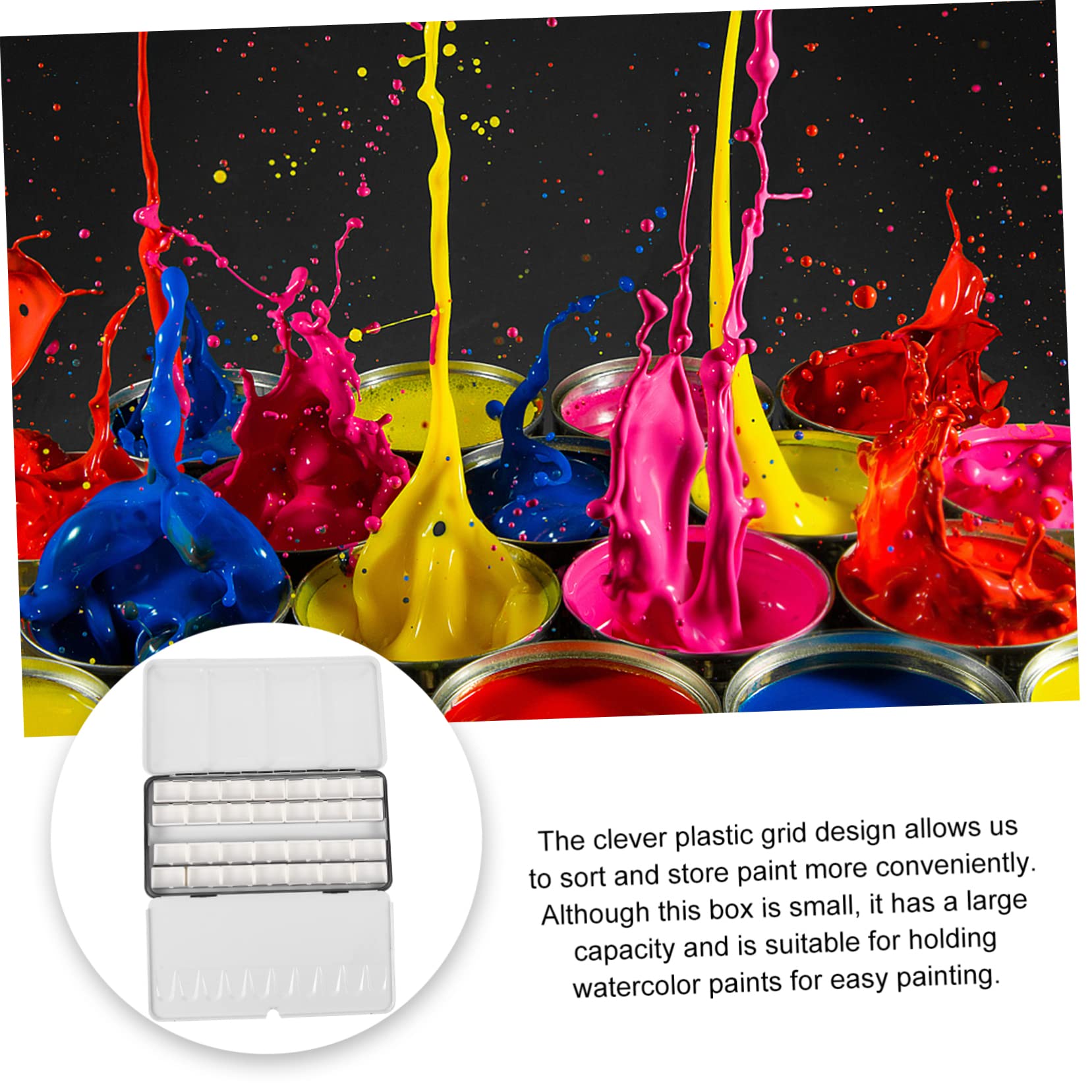 Boîte à Aquarelle Vide en Fer Noir Portable et Légère Grosse Capacité, Coffret de Rangement pour Pigments, pour Artistes en Déplacement
