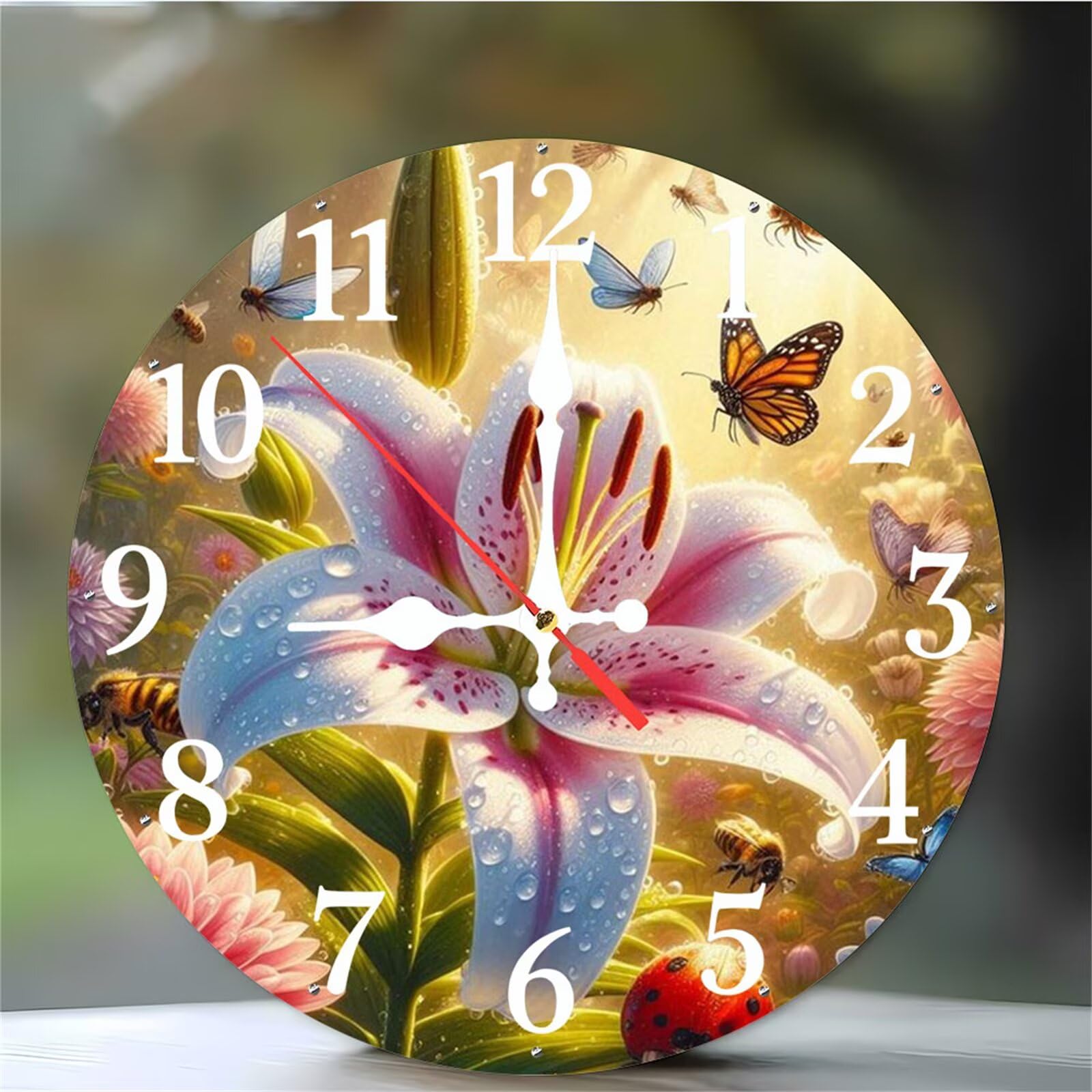 Horloge Murale Lily Rayon de soleil 30cm ronde et moderne