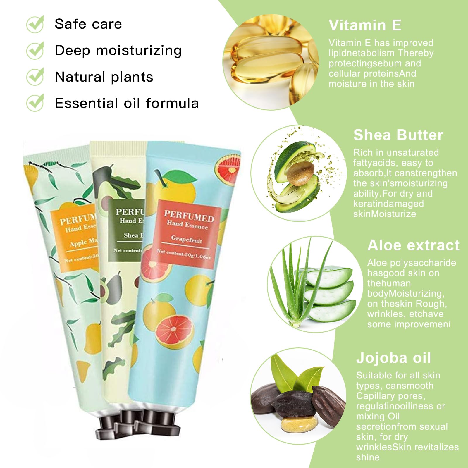Paquete de 10 cremas de manos con fragancia de frutas, crema hidratante para el cuidado de las manos, set de regalo de viaje con manteca de karité, aloe natural y vitamina E para hombres y 3
