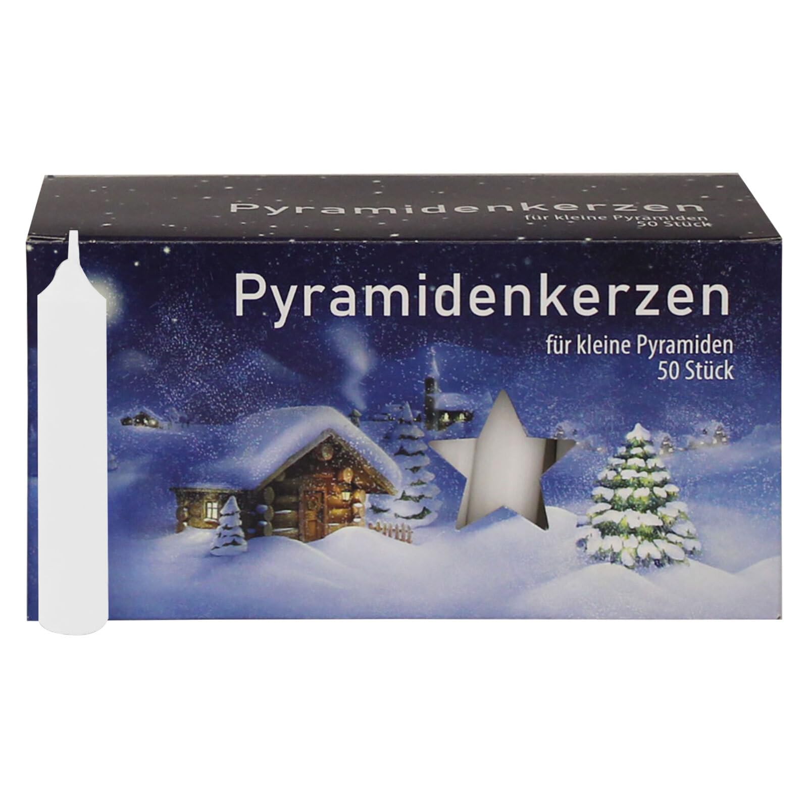 Ebersbacher Pyramidenkerzen klein, Weiß, 14 x 74 mm, 12er Pack
