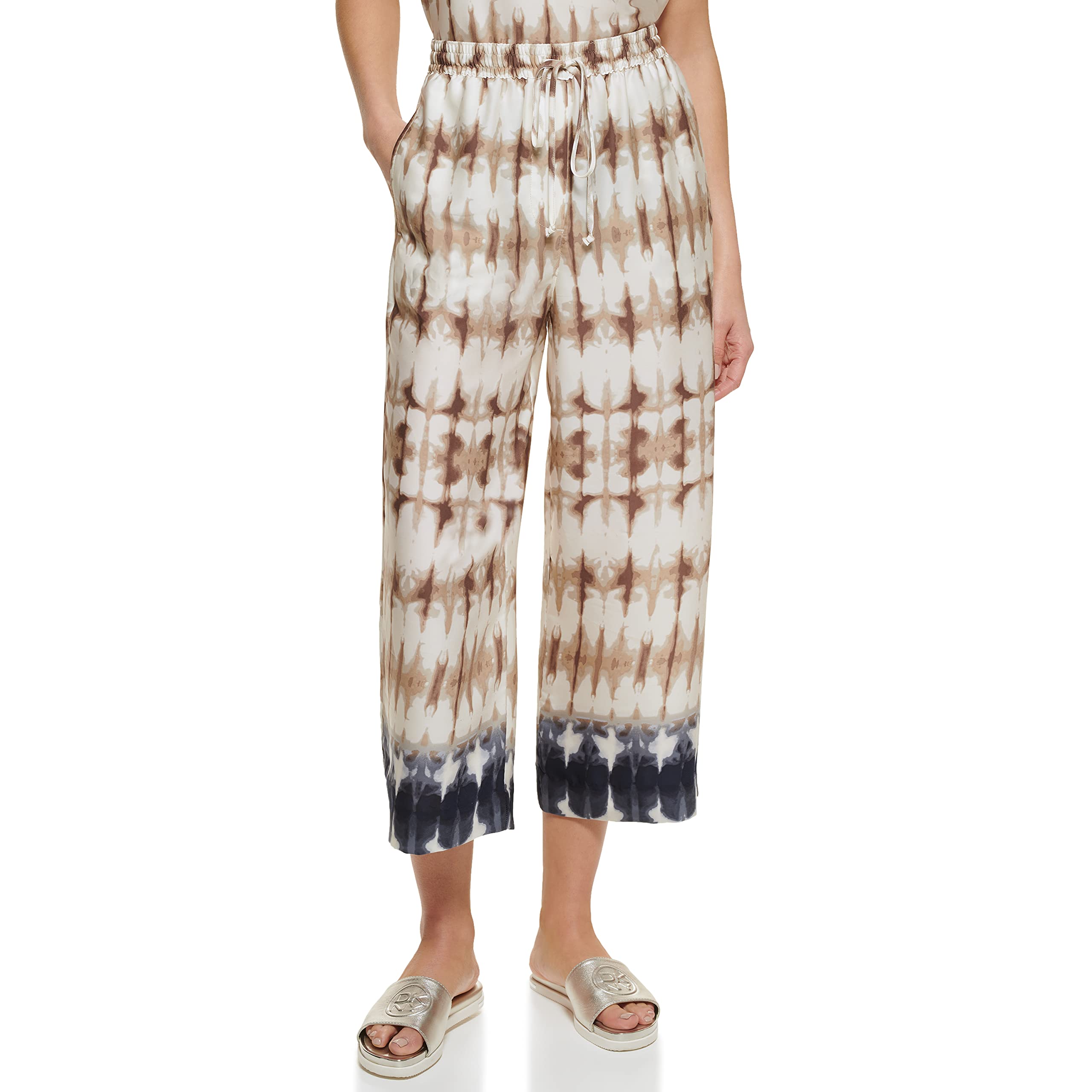 DKNYWomen's Wide Leg Cropped Everyday Pant