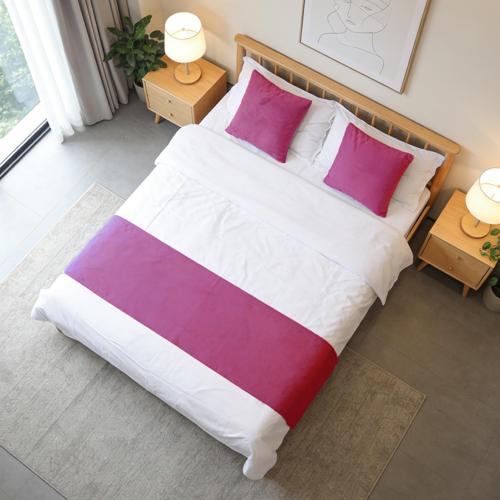Alfombra de cama de rosas decorativa para bodas y dormitorios románticos