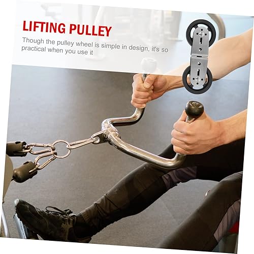 Miniatura 2 de Mobestech Polea de ejercicio de doble polea de carril de polea deslizante rueda de fitness Polea de tracción de la rueda de elevación de la pieza de