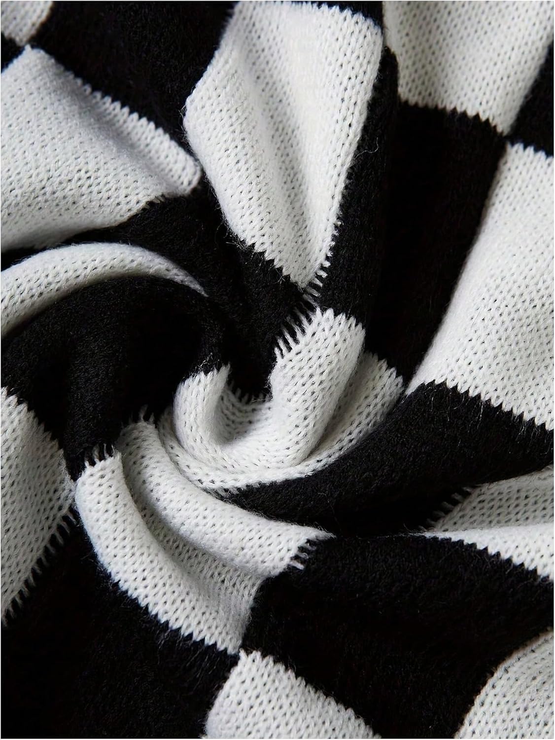 WDIRARA Women's Plaid Checkered Open Front Cardigan Sweaters Long Sleeve Knit Outerwear - Image 4