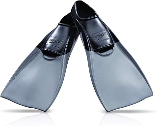 Speedo Long Blade Rubber Training Fins - Unisex Adult Swim Fins for Power, Technique & Speed