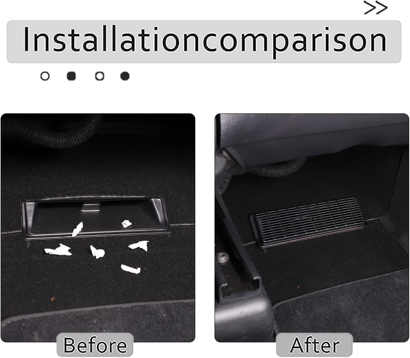 Car Air Outlet Dust Cover Fit for Tesla Model Y Model 3, ABS Under Seat Dust Cover, Anti-Blocking Air-Flow Vent Protection Dust Cover Trim, 2PCS (Model Y)