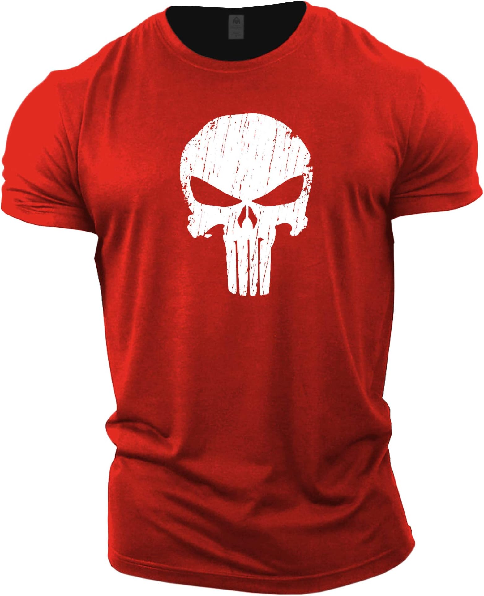 GYMTIERSkull Men's Gym T-Shirt Bodybuilding Training Workout Lifting Top Clothing, Red, XL