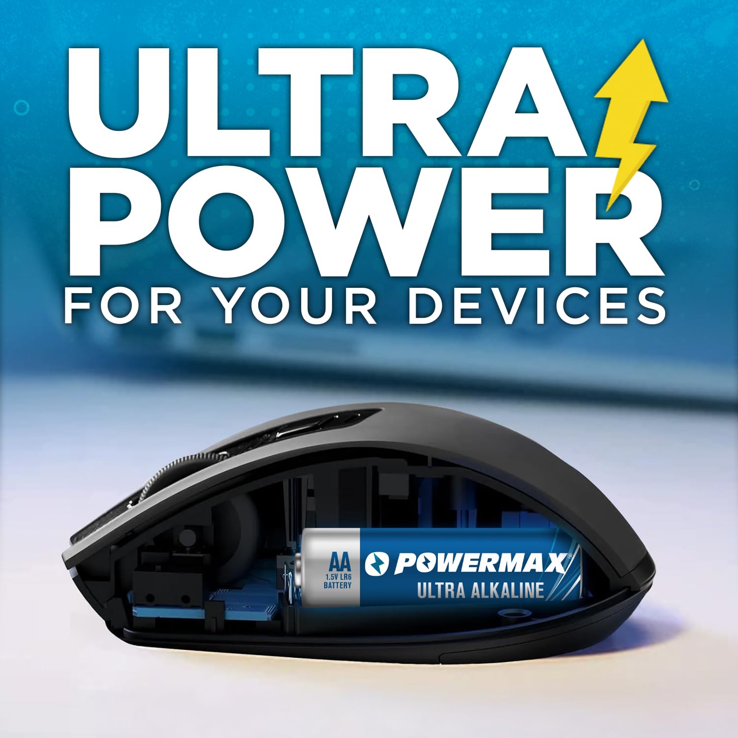 Powermax 60 Piles AA de Longue durée, Batterie alcaline Longue durée, 10 Ans de durée de Vie, Emballage refermable