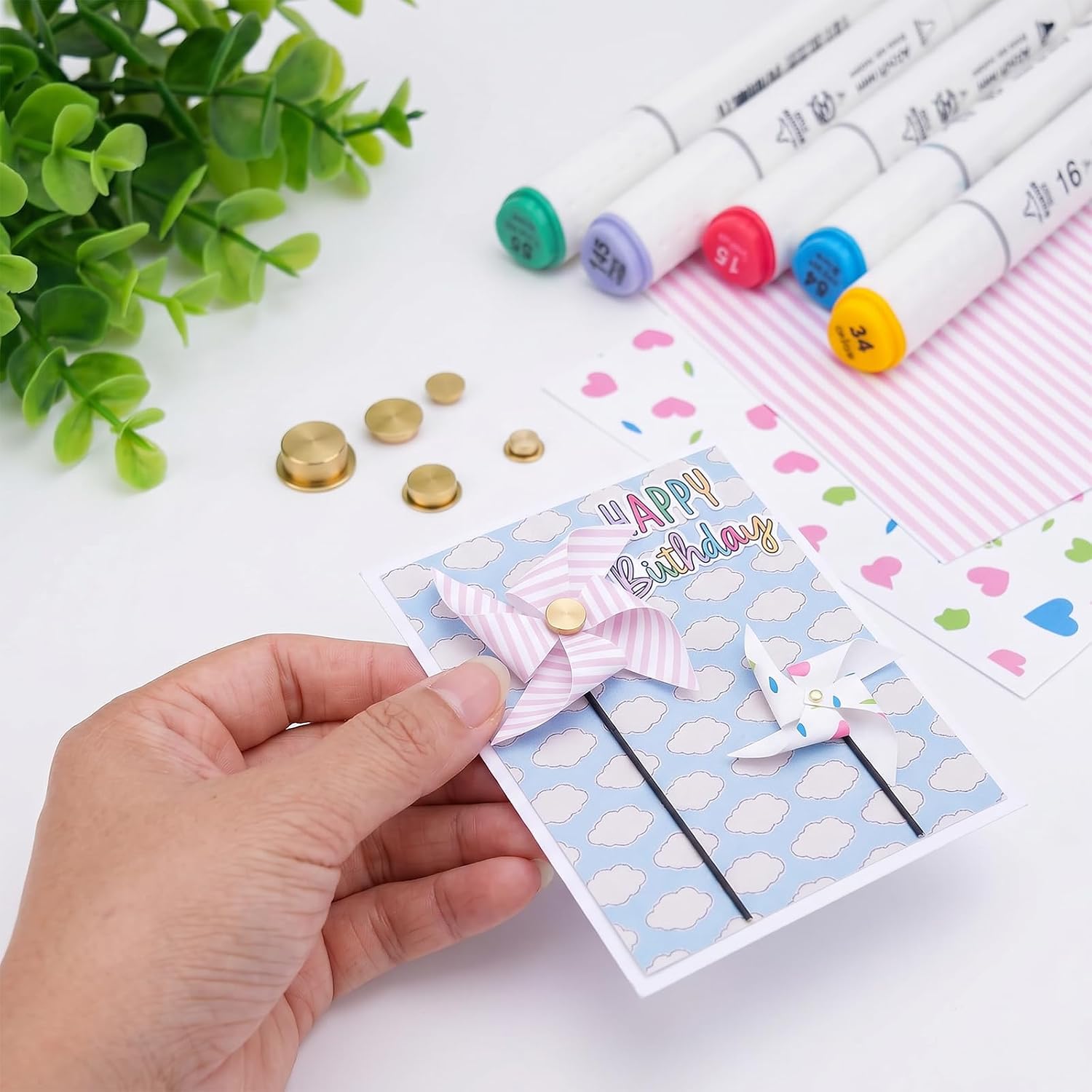 30 Pcs Spinners for Card Making, Mini Metal Rotating Bearings 360°Rotation Nail Spinner for DIY Handmade Crafts Paper Cards Scrapbooking Jewelry Making Nail Art Charm