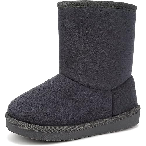 FANTURE Toddler Snow Boots for Girls Boys Winter Warm Fur Lined Kids Non Slip Outdoor Shoes (Toddler/Little Kid)