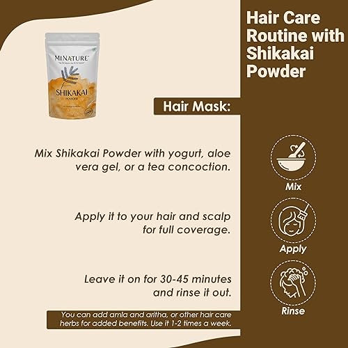 Miniatura 6 de minature Shikakai (Acacia Concinna) Polvo  Excelente acondicionador y limpiador para el cabello  Cabello encrespado  Paquete de cabello para hombres