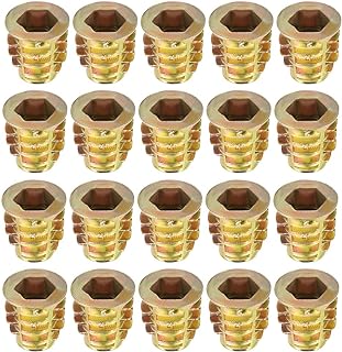 uxcell Furniture Threaded Insert Nuts Zinc Alloy M8 Internal Threads 15mm Length 20pcs