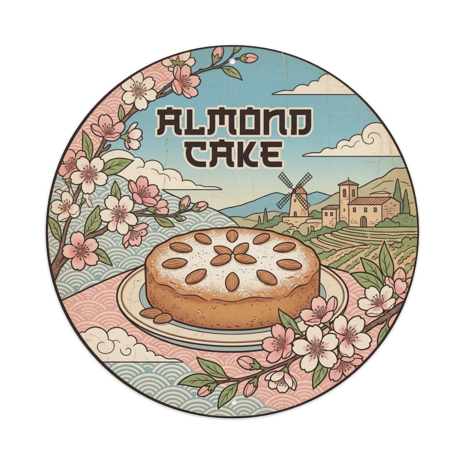 Mallorca Almond Cake Local Cuisine Travel Island Metal Tin Sign