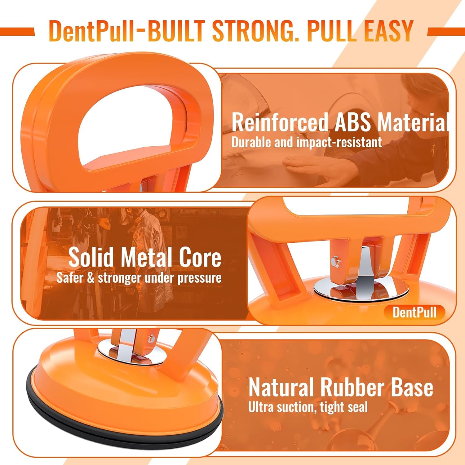 3PCS Dent Puller – Multi-Use Car Dent Puller Tool Kit, 10-in-1 Suction Cup Dent Remover for Vehicle Repair, Glass, Screens, Tile & Object Lifting - Image 2