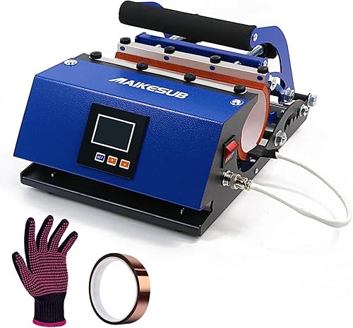 Máquina de prensa de calor para vasos MAIKESUB para vasos en blanco de 16-30 oz Skinny Jar de vidrio con configuración de temperatura y temporizador