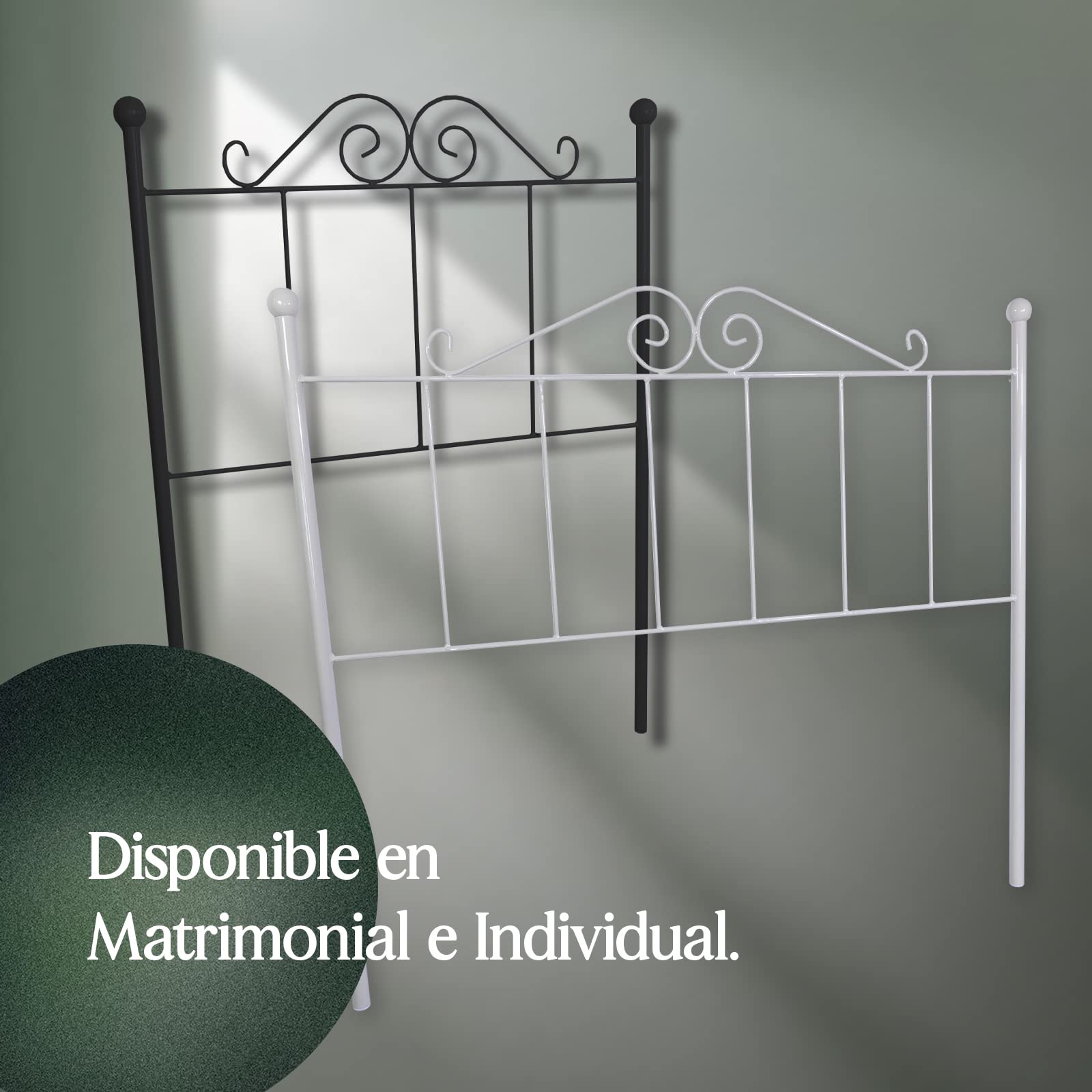 Mueblix Cabecero de Forja Ecus (150 cm, Blanco Roto)