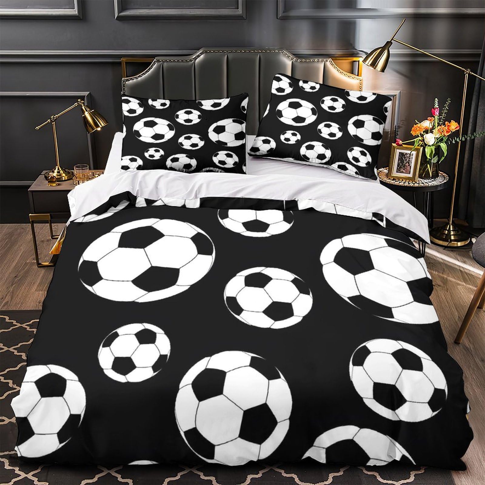 Housse de couette 3D football microfibre ultra douce confort premium