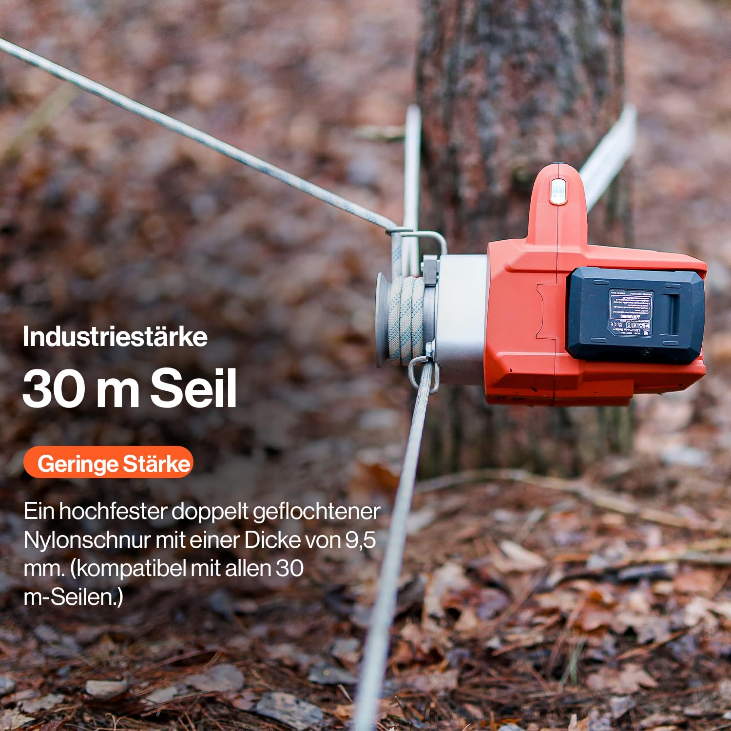SuperHandy elektrische Spillwinde, 454–908 kg Zugkraft, Bürstenloser Motor | 48-V-Li-Ionen-Akku für kabellosen Einsatz; kompakt und mobil für Forst, Jagd, Gartenarbeiten und anspruchsvolles Gelände