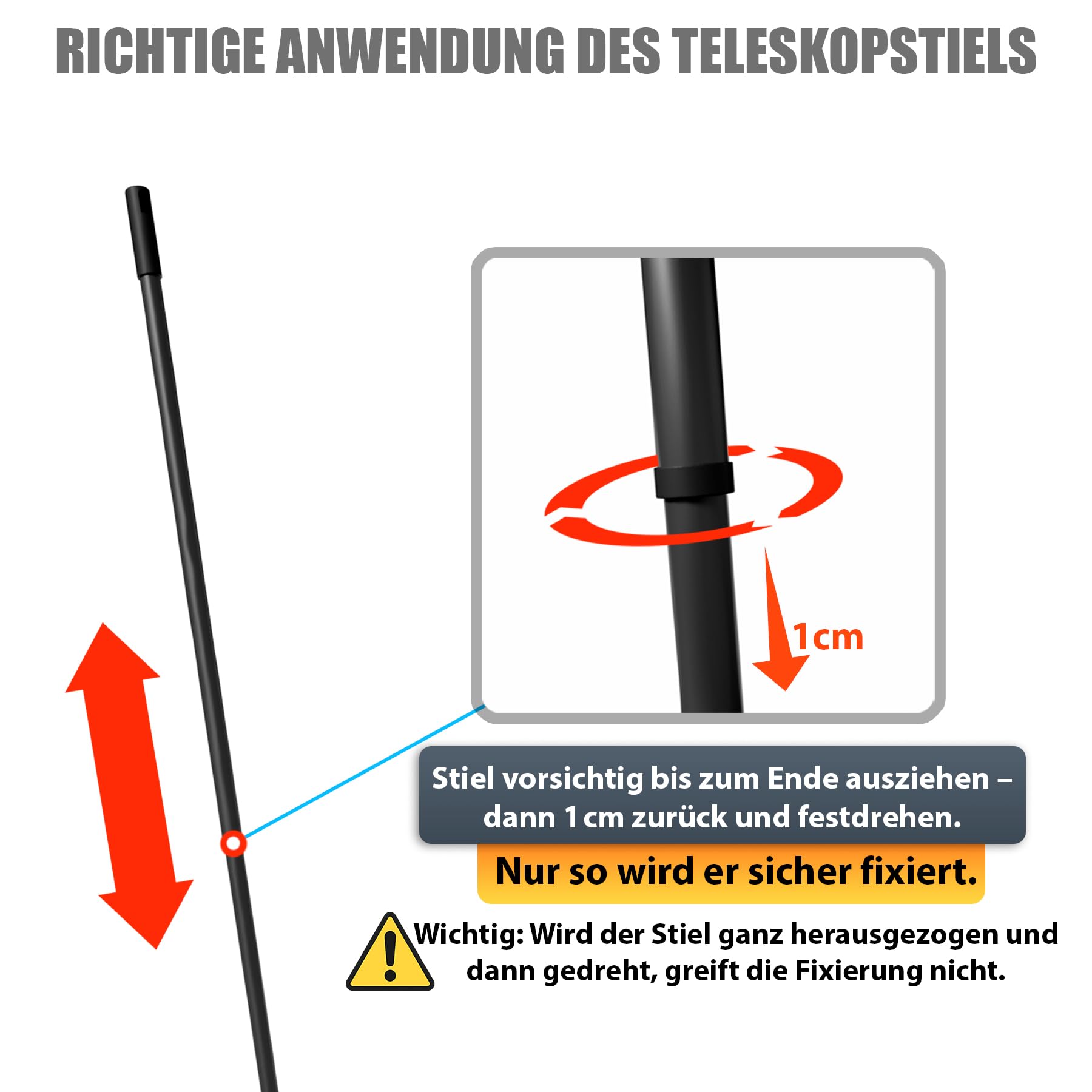 BigDean Zimmerbesen mit Stiel 150 cm ausziehbar – Besen mit feinen Rosshaar Borsten & Made in Germany
