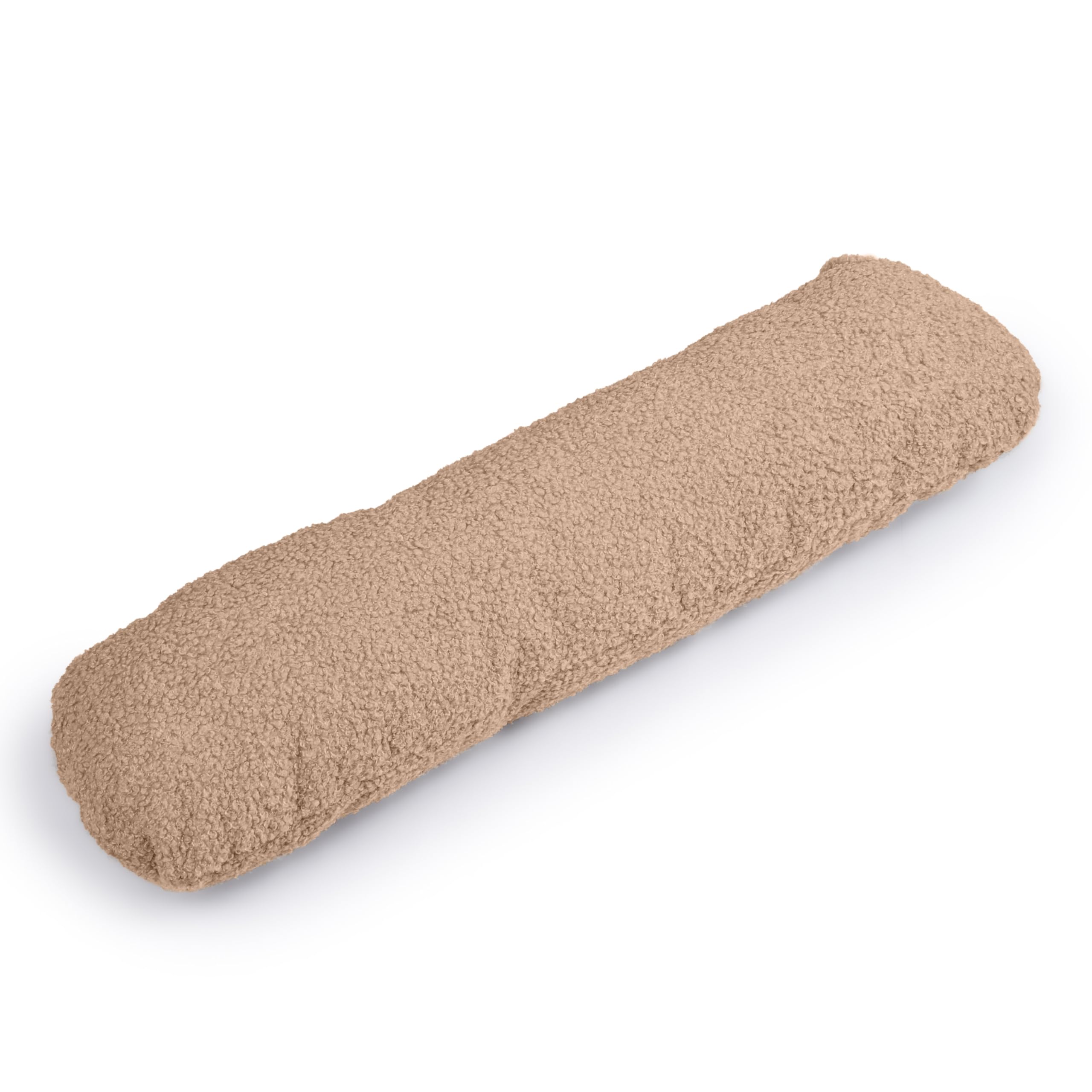 Flumi Schwangerschaftskissen C-Form – Ganzkörper-Stillkissen mit abnehmbarem Bezug, Stützkissen für Schwangere (C - Dunkelbeige Teddy)