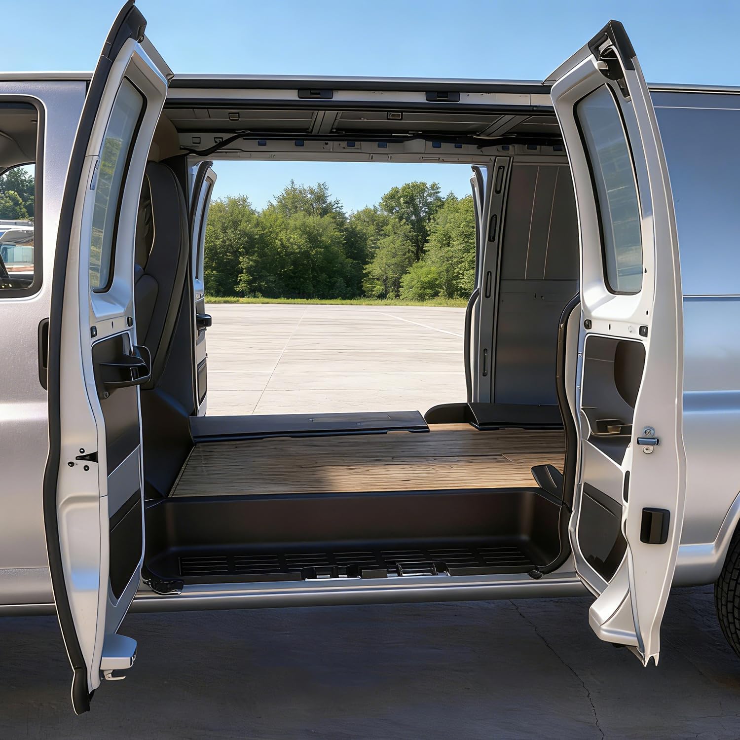 PM PERFORMOTOR Rocker Panels Compatible with 1996-2018 Chevrolet Express GMC Savana, Left & Right Side, Primered Silver