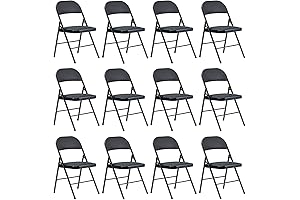 Dependable Folding Facilitation for Your Comfortable Congregations: 12 Black Masterpieces with Padded...