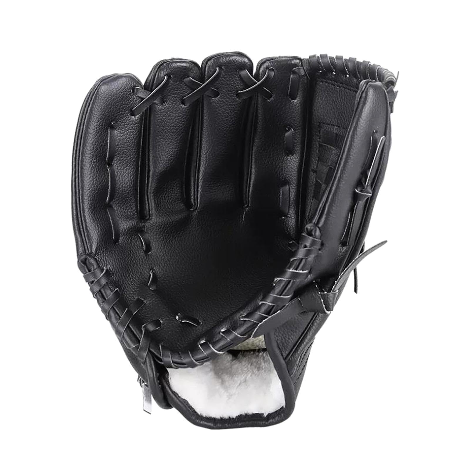 Softball-Handschuhe, für Jugendliche, Outdoor, Batting, Baseball-Handschuhe, Rechtshänder, Schwarz, 26,7 cm