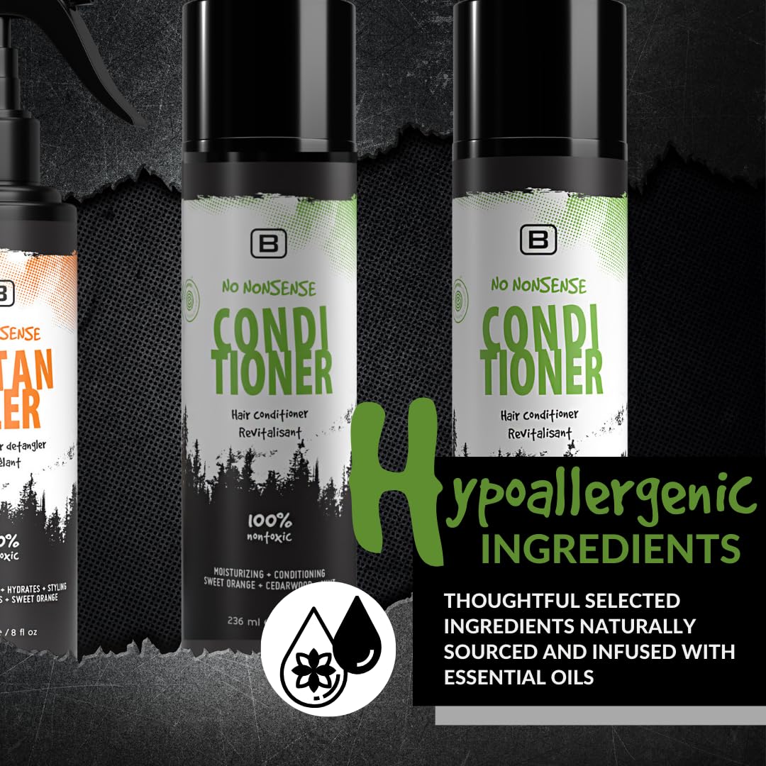 B BOYZZ ONLY Men's Conditioner 2-Pack (2x 8 Fl Oz) - EWG VERIFIED - Organic - All Natural | Cruelty Free | Vegan. Free of harsh ingredients such as parabens and sulfates.