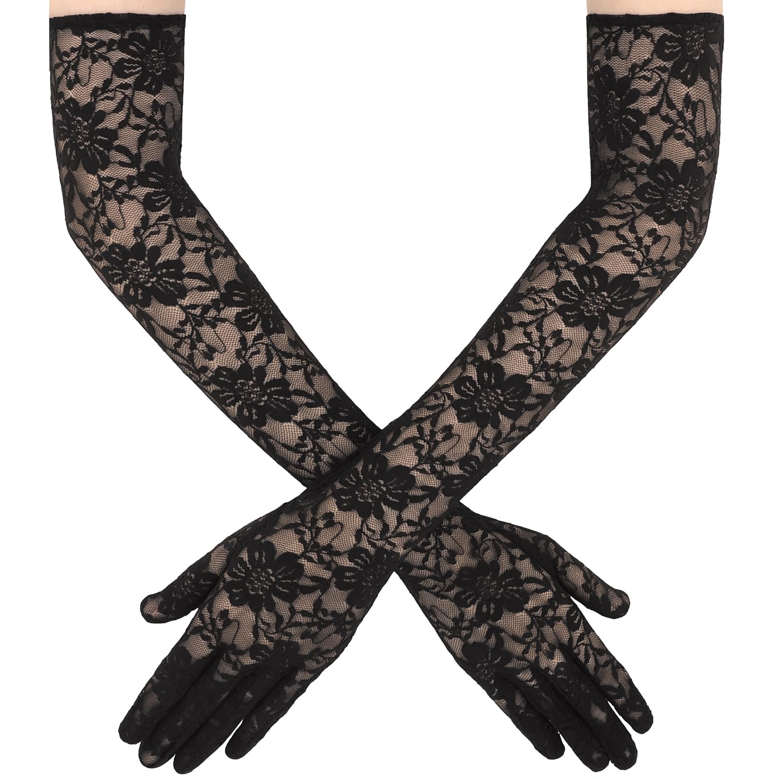 Lace Gloves Women, Elegant Long Elbow Opera Lace Gloves for Women
