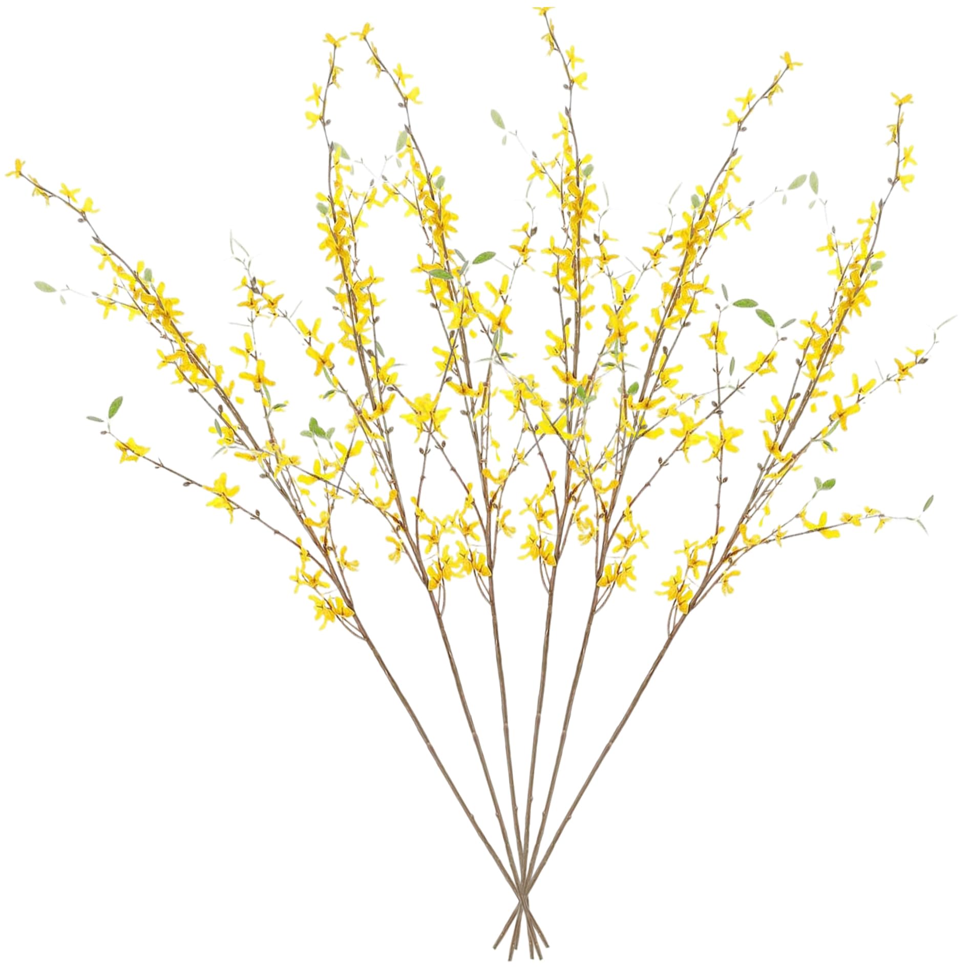 Branches de forsythia artificielles pour égayer un salon sombre sans entretien