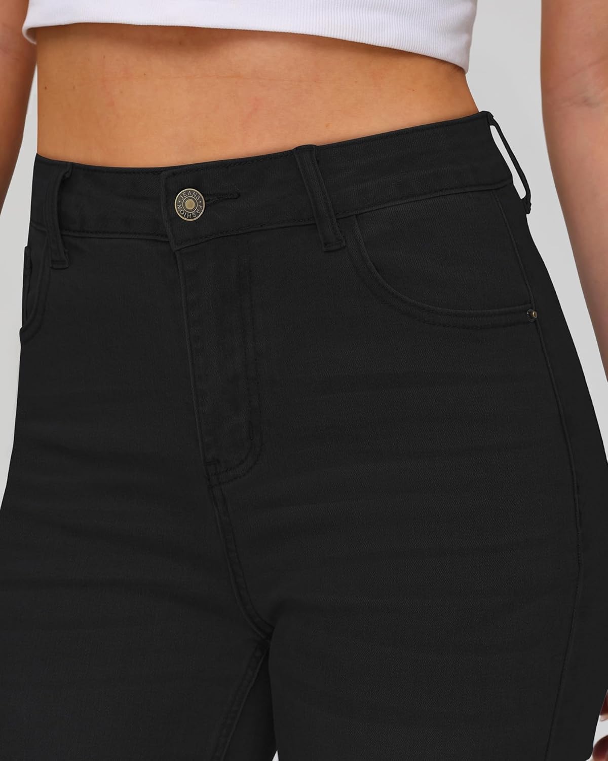 KDF Wide Leg Jeans for Woman Baggy Stretchy Loose Trendy Frayed Hem Denim Boyfriend Pants - Image 6