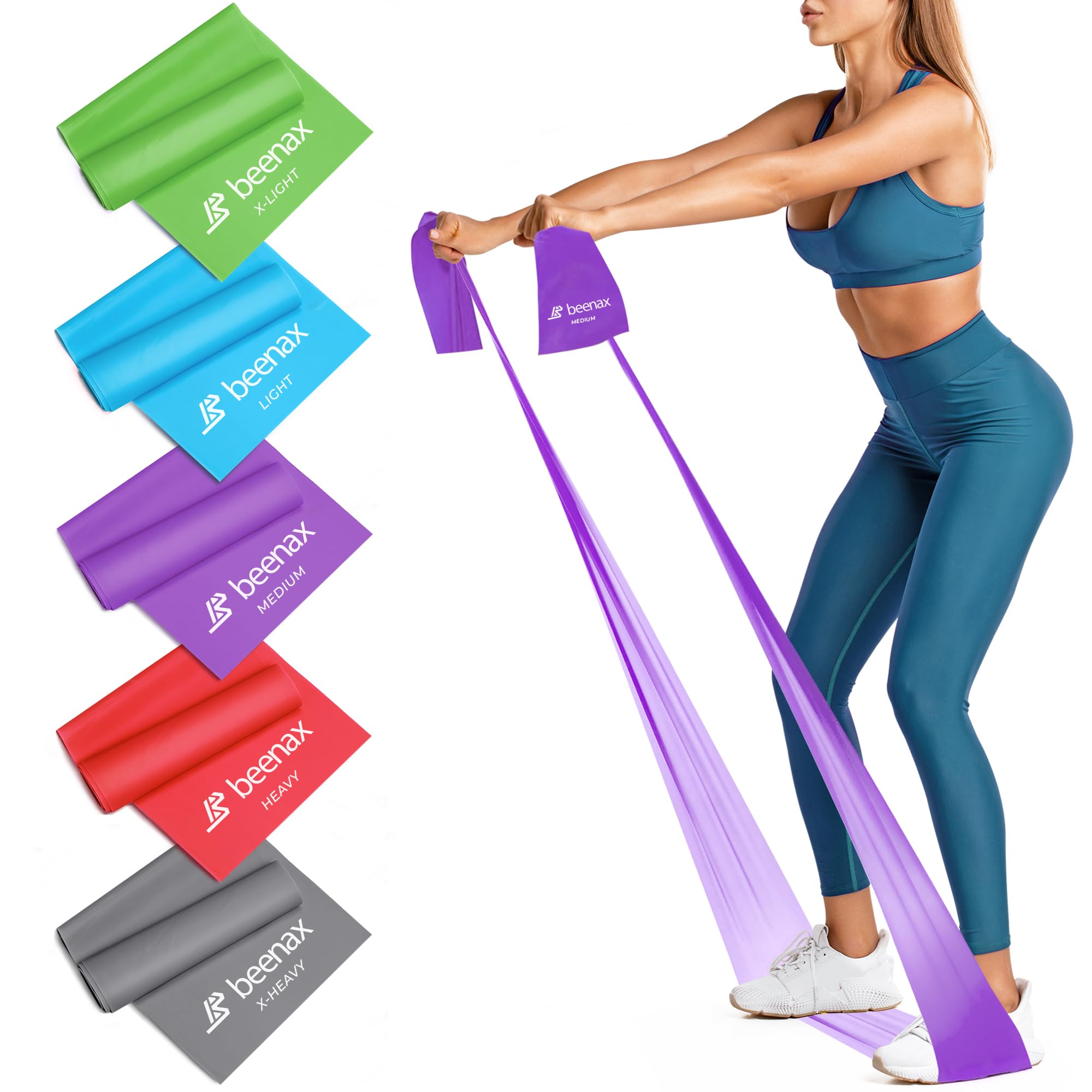 Resistance Band For Men & Women - Exercise Band to Build Muscle, Flexibility, Strength for Pilates, Yoga, Rehab, Stretching, Fitness, Gym, Physio, Strength Training and Workout