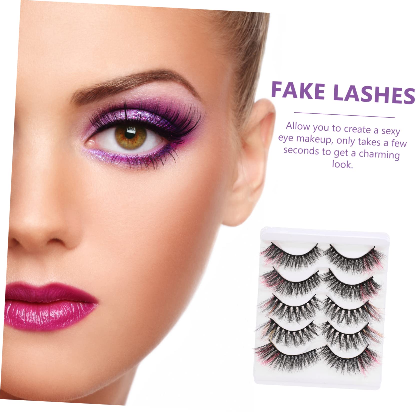 FOMIYES 5paare Knstliche Wimpern Bunt Farbige Wimpern fr Cosplay  Halloween und Partys Einfach Anzuwendende Wimpernverlngerungs-zubehr aus  Sicherem Material : Amazon.de: Kosmetik