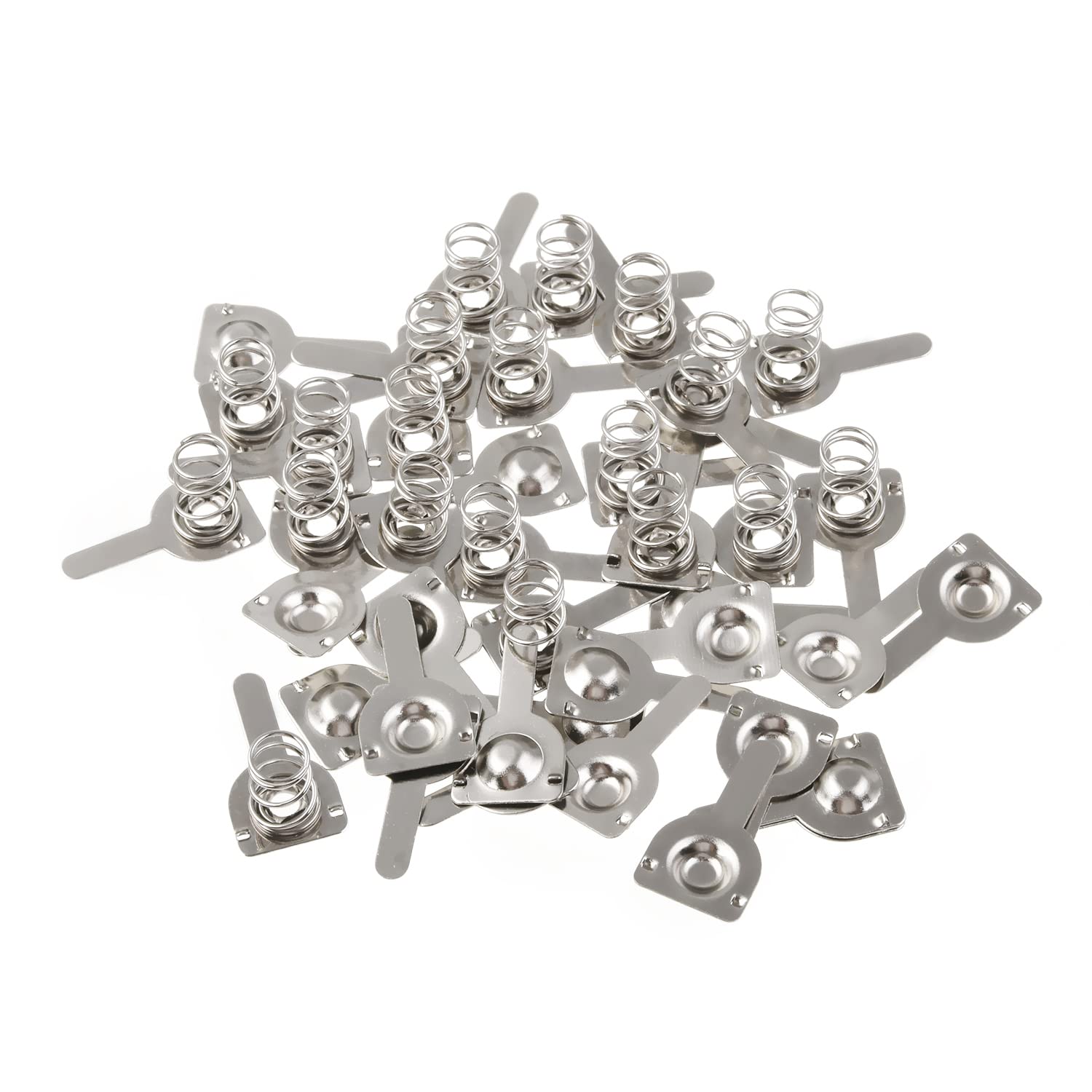 Heyiarbeit 20 Pairs Battery Springs AA Metal Contact Plate Replacement Positive to Negative Conversion Spring Contact for Remote Control Battery Charger Nickle Plated 9.5x9mm-image-42