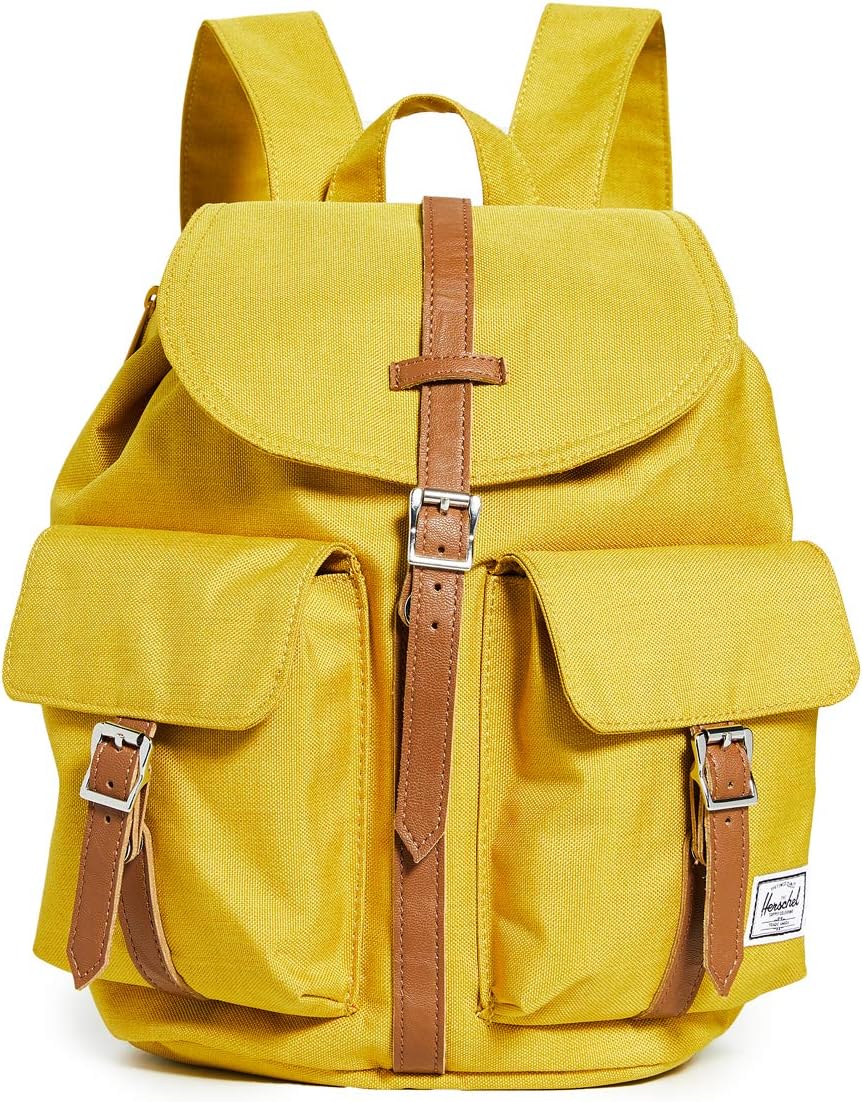 Herschel Dawson Backpack, Black/Tan Synthetic Leather, Classic 20.5L